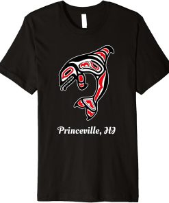 Native Princeville Hawaii Red Orca Killer Whale Premium T-Shirt