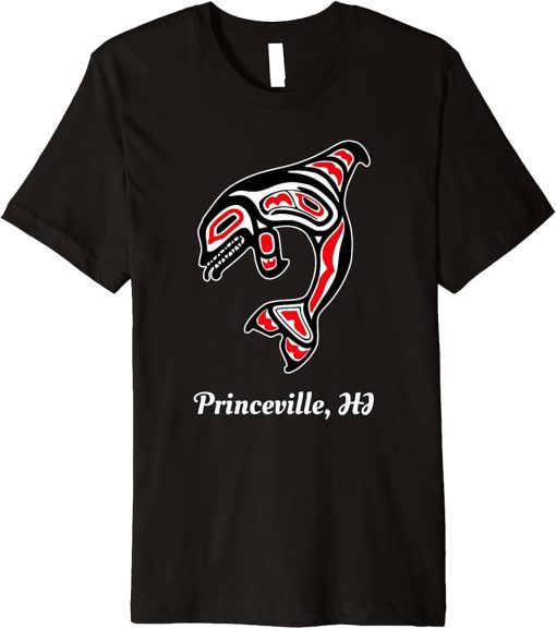 Native Princeville Hawaii Red Orca Killer Whale Premium T-Shirt