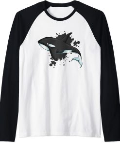 Whale Lover Humpback Whale Shark Whale Fan Orca Whale Kids Raglan Baseball Tee